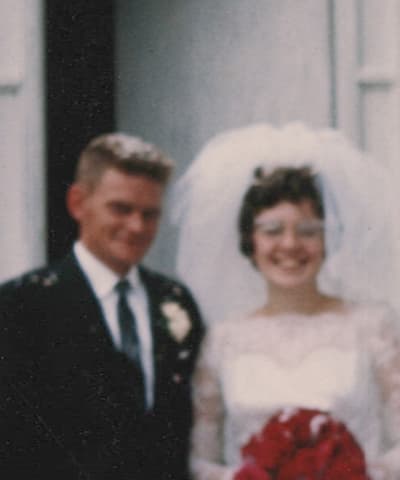Merrilyn and Marvin on their wedding day (1967)