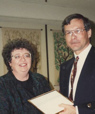 Merrilyn receiving one of her many awards