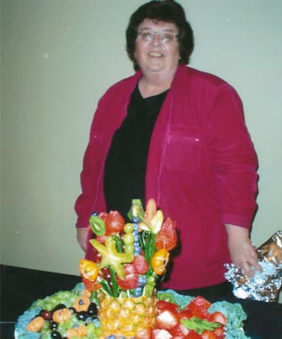 Merrilyn with one of her famous fruit platters